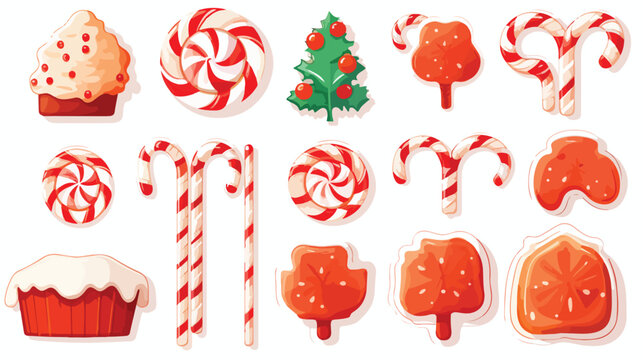 Christmas candy sticker xmas sweets stickers with o