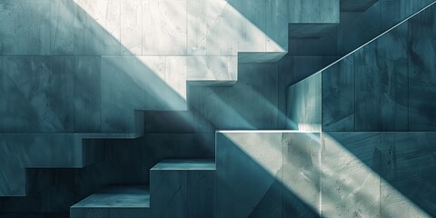 A staircase with a blue background and a white step