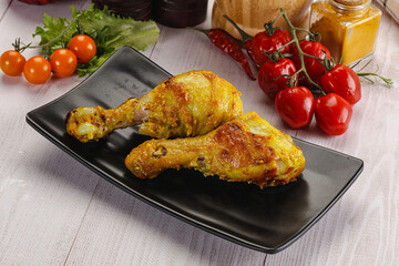 Roasted Chicken leg drumsticks with curry sauce