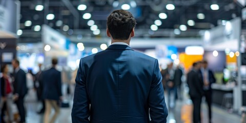 Businessman at a trade show