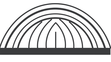 Curve roof icon. Outline curve roof vector icon 