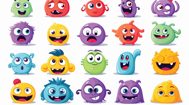 Cute cartoon expression emoji character vector design