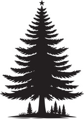 Pine Tree Silhouette vector Illustration Set