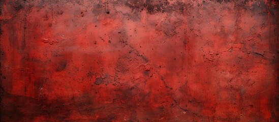 A closeup of a red wall with various stains creating a unique pattern. The wall is a mix of amber, peach, and magenta tints and shades