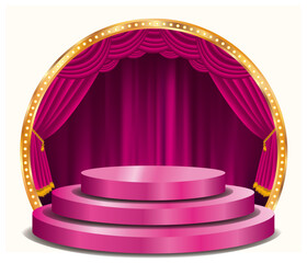 gold pink stage podium - 757448703