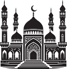 The mosque Silhouette vector Illustration