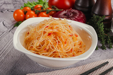 Asian spicy glass noodle salad