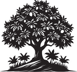 Mango Tree Silhouette vector Illustration