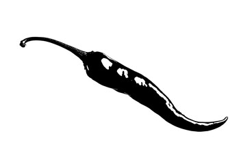 long chilli pepper vector eps illustration isolated on white background. realistic chilli pepper flat design. 