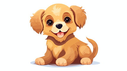 Cute puppy dog on white background illustration