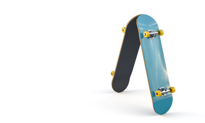 3d render of a skateboard on white background - 757449559