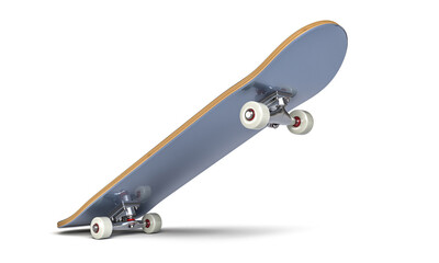 Skateboard in flight on white background - 757449592