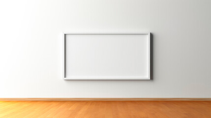 empty white frame on white wall