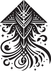 Fototapeta premium Kite Silhouette vector Illustration