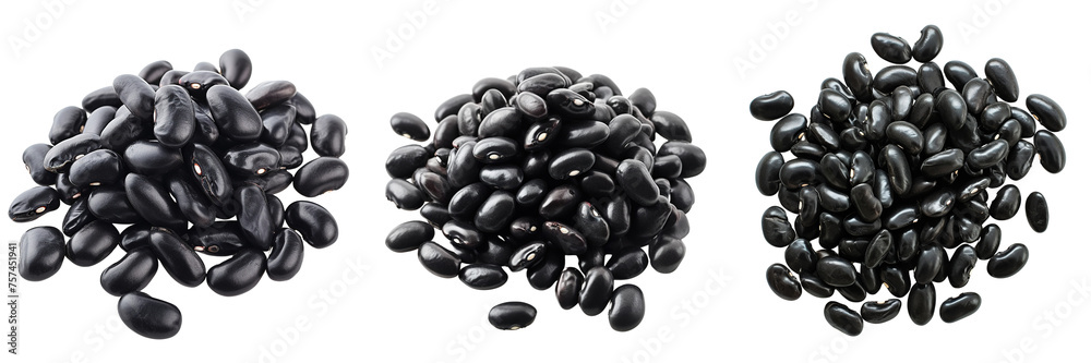 Sticker collection of black beans isolated on white or transparent background