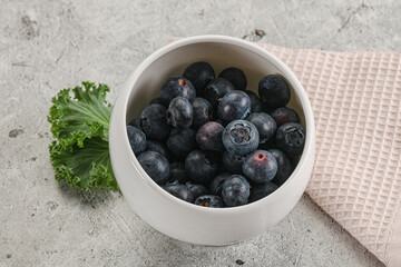 Sweet ripe blueberry on the bowl