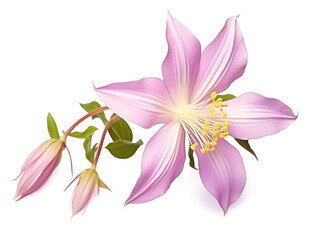 columbine flower isolated on transparent background, transparency image, removed background