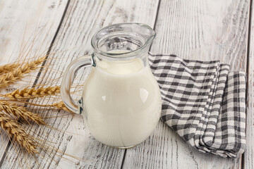 Organic milk in the glass