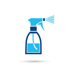 Cleaning spray bottle icon. Spray bottle spraying out vector icon.