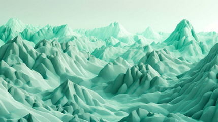 Minty mountain, made with geometrical shapes, vector style V4