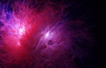Nebula in outer space, planets and galaxy, 3d animation - 757457587
