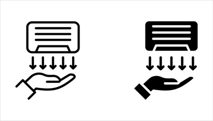 Hand dryer icons set. Vector symbols isolated on white background.