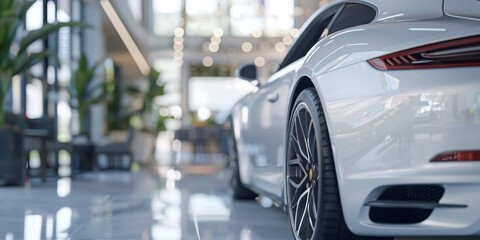 new cars in a car showroom Generative AI
