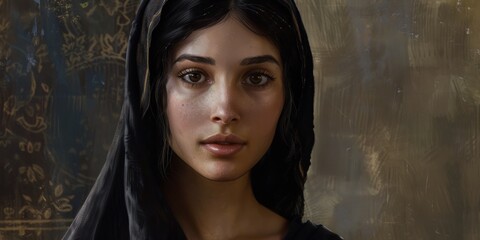 biblical character woman close-up portrait Generative AI