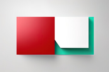 Fototapeta premium A red and white box with a green border