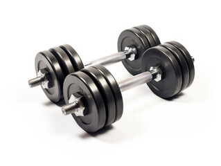 Fototapeta na wymiar dumbbell isolated on transparent background, transparency image, removed background