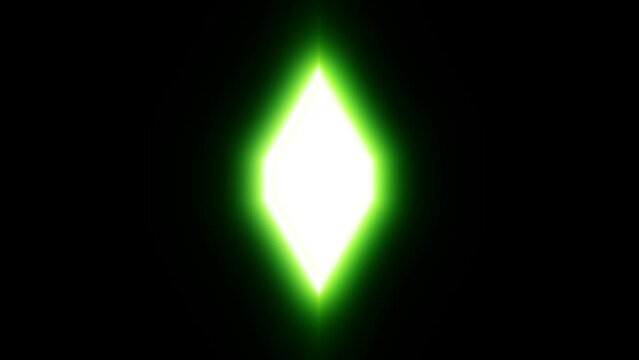 Rotating green crystal on a black screen. Game character concept for overhead placement. Animation for the game's human NPC in 4K.