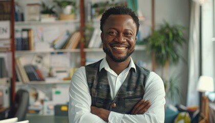 Fototapeta premium Confident businessman in office environment