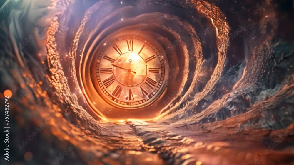 Wall mural background of time travel concept, a portal to any point in time. science fiction.