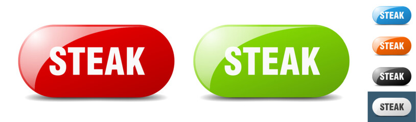 steak button. key. sign. push button set