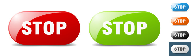 stop button. key. sign. push button set