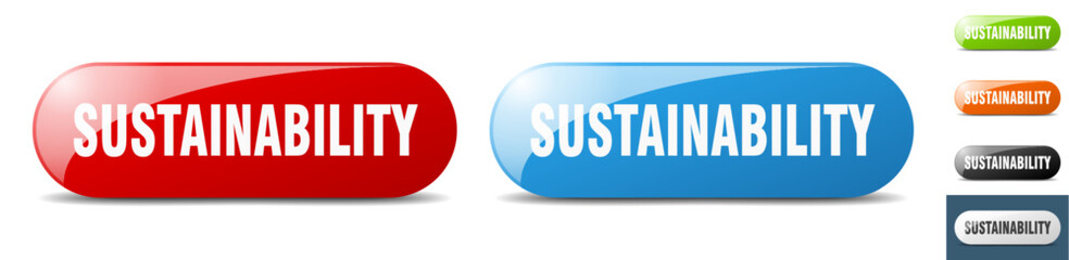 sustainability button. key. sign. push button set