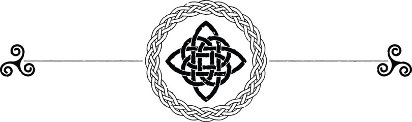 Celtic Header with Ring, Celtic Knot, Triskele Spirals - obrazy, fototapety, plakaty