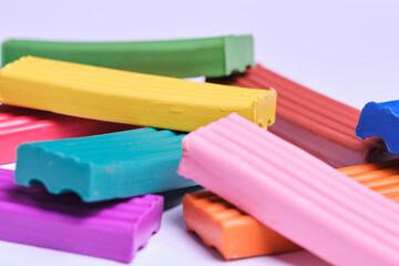 Background made bright multicolored plasticine designed for modeling and creativity.
