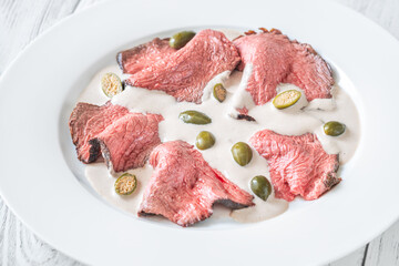Portion of Vitello tonnato
