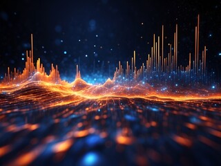 Technology of information, beam of data passing through the universe