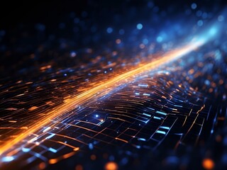 Technology of information, beam of data passing through the universe