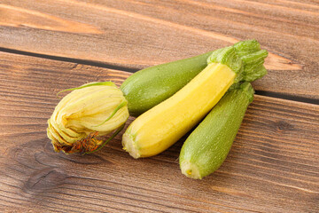 Raw baby organic zucchini heap