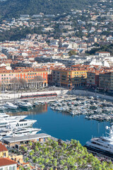 Amazing view of Port of city of Nice, France