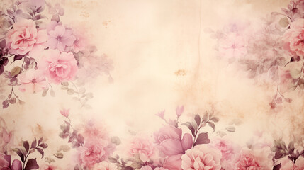 Romantic vintage background with pastel roses in a dreamy, soft-focus floral display - obrazy, fototapety, plakaty