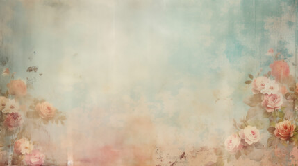 Vintage background with ethereal floral patterns in a watercolor design