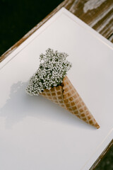 Ice cream cone with florals