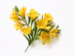 freesia flower isolated on transparent background, transparency image, removed background