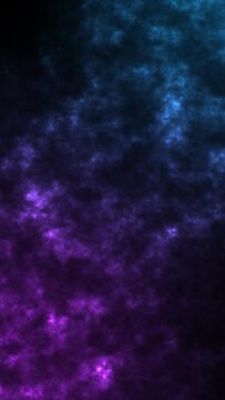 Mystical smoky purple-blue background. 3D animation. The movement of smoke is upward.