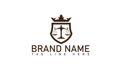 Law firm logo. Legal group sign. Concept weight scales, book and pillar sword line icon. Lawyer attorney symbol. Vector illustration.