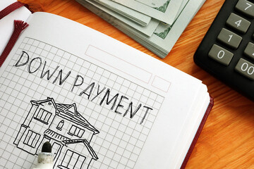 Down payment mortgage is shown using the text